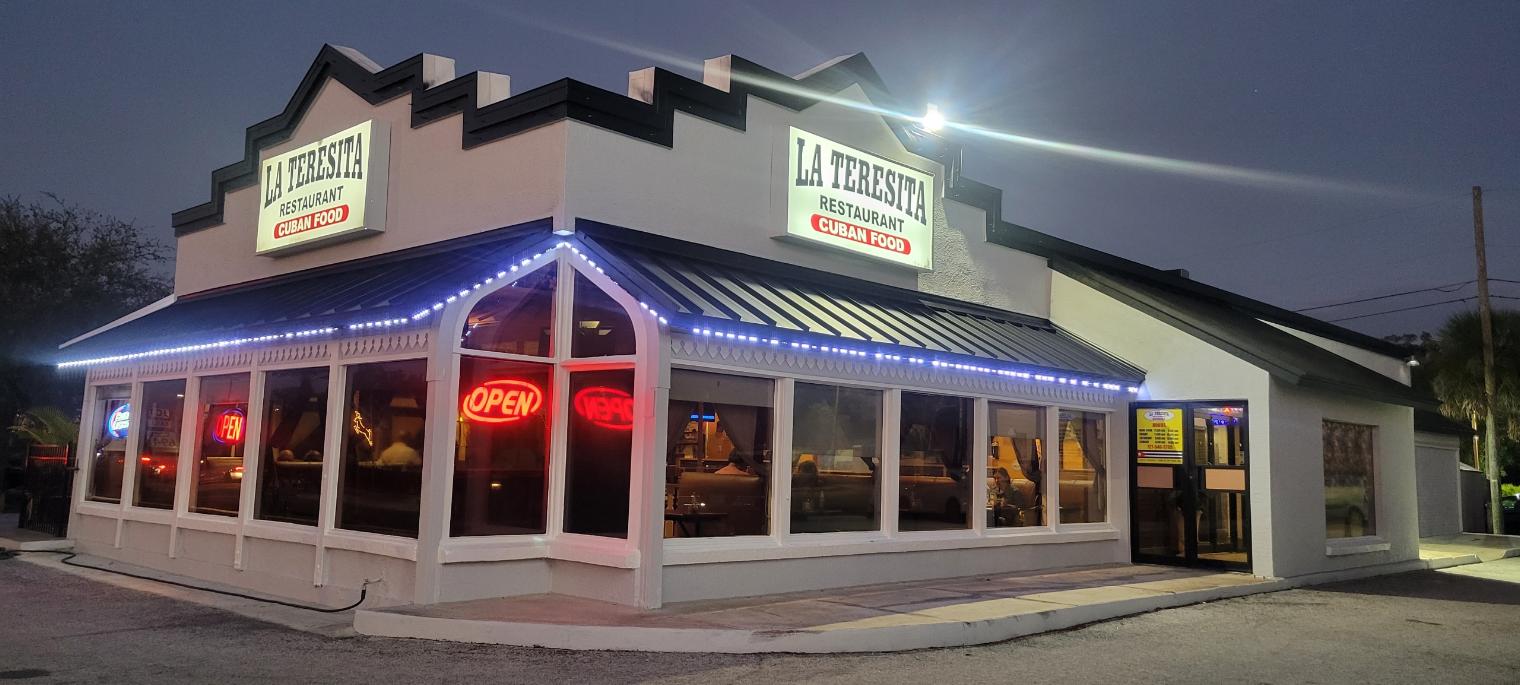 outdoor night light La Teresita Cuban Restaurant Pinellas Park