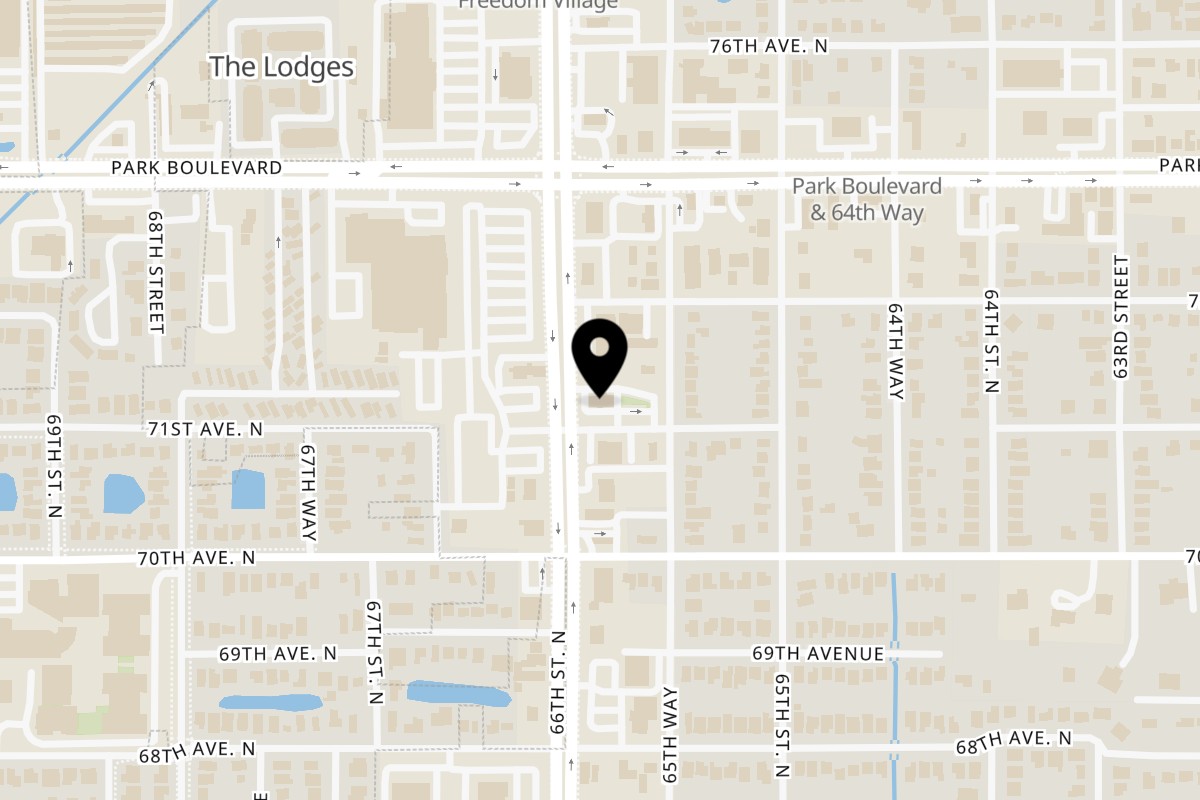 Map showing the location of La Teresita on 7101 66th St N in Pinellas Park